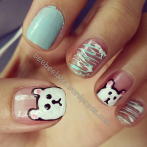 Polar bear nail art ;)