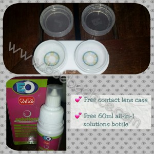 Contact lens and solutions bottle
